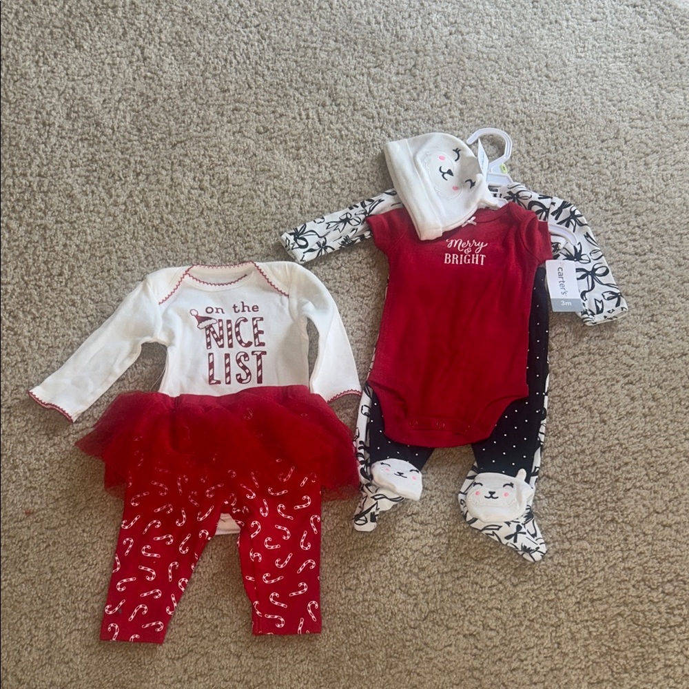 Carter's Red and White Holiday Kids Matching Set